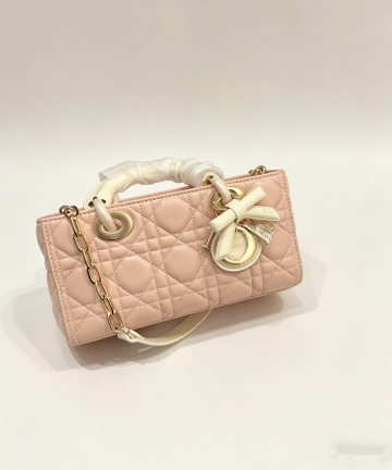 The Dior Lady cross-body color-block bowknot duffle bag